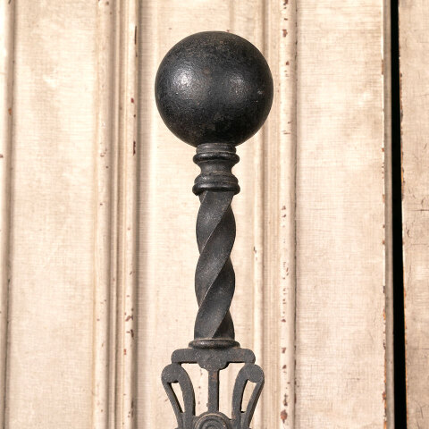 #45247 Antique Cast Iron Fireplace Andirons image 3