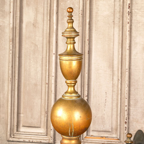 #45248 Antique Brass Fireplace Andirons image 2