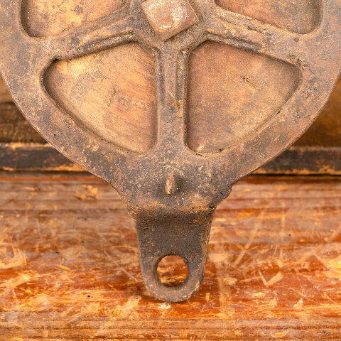 #45407 Antique Wood & Cast Iron Barn Pulley image 5