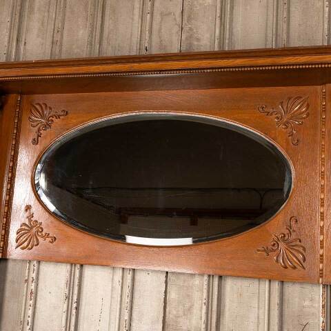 #45489 62x75 Salvaged Antique Oak Fireplace Mantel image 7