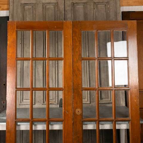 #45562 60x79 Antique Pine 15 Lite French Doors image 4
