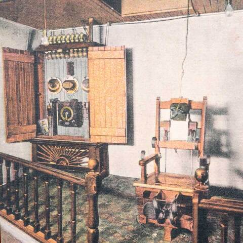 #45666 Electric Chair, Ohio Penitentiary Postcard image 3