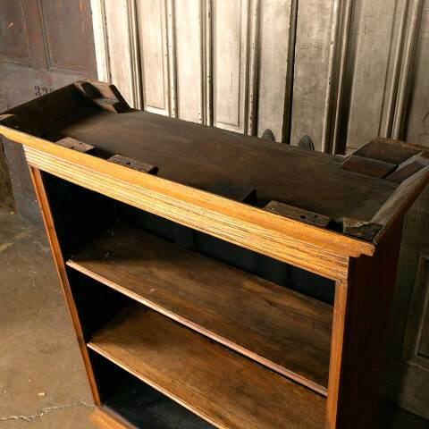 #45675 Antique Oak Upper Cabinet Shelving Unit image 4