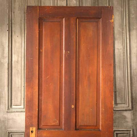#45783 30x77 Antique 4 Panel Wood Interior Door image 6