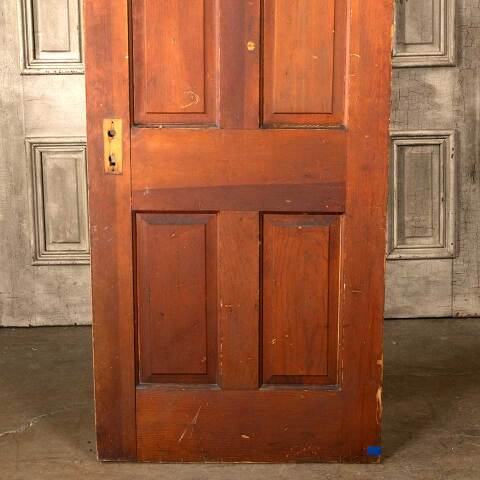 #45783 30x77 Antique 4 Panel Wood Interior Door image 7
