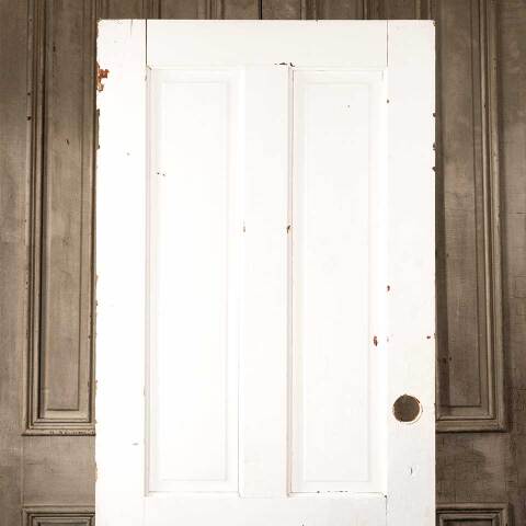 #45784 30x78 Antique 4 Panel Wood Interior Door image 7