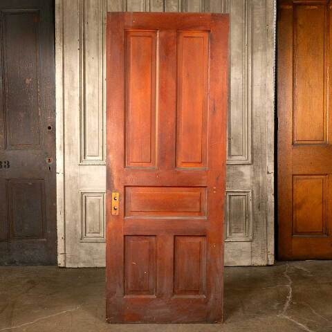 #45796 30x78 Antique 5 Panel Wood Interior Door image 4