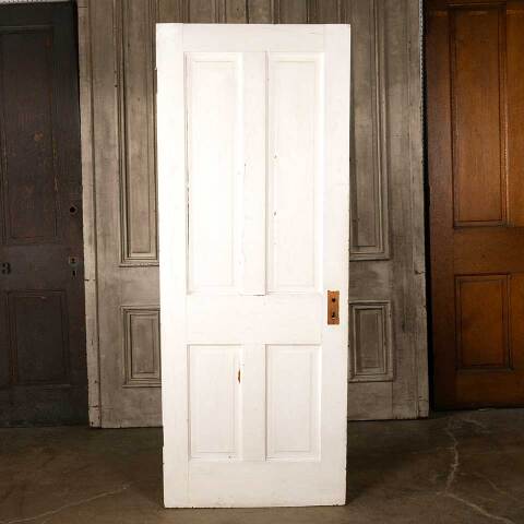 #45800 30x77 Antique 4 Panel Wood Interior Door image 4