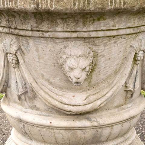 #45846 Large Cast Concrete Garden Patio Planter Urn image 6