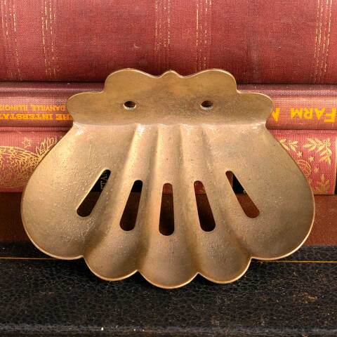 #45945 Antique Brass Scalloped Wall Mount Soap Dish image 4