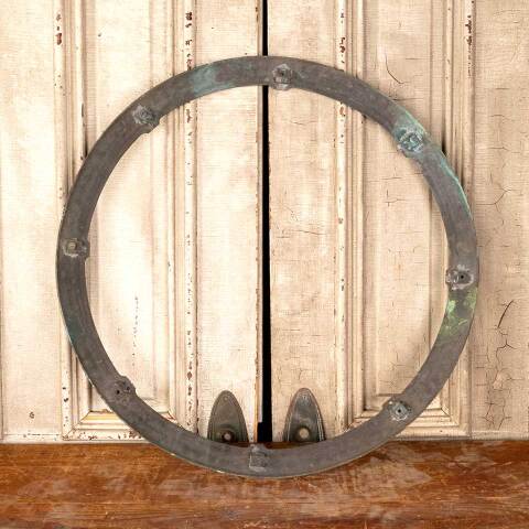 #46070 Ornate Large Antique Brass Chandelier Ring image 6