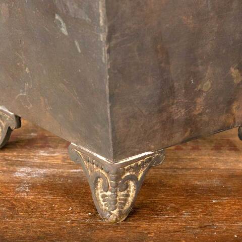 #46235 Vintage Ornate Brass Footed Planter Container image 2