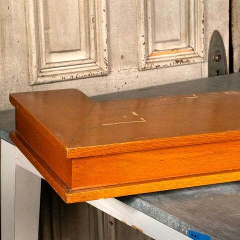 #46518 Salvaged Antique Oak Fireplace Mantel Shelf image 6