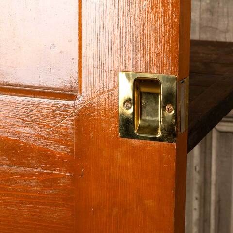 #46521 36x80 Salvaged 2 Panel Pine Pocket Door image 5