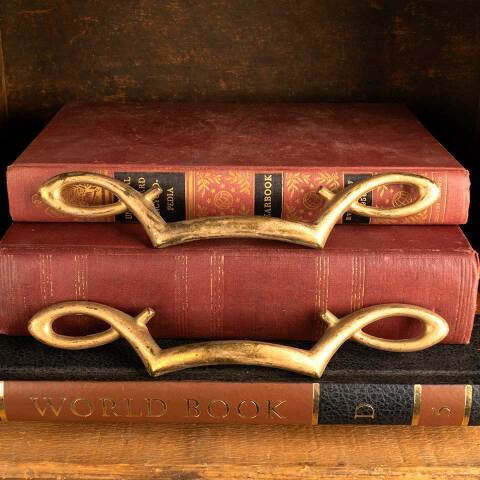 #46560 Vintage Brass Furniture Drawer Pull Handles image 2