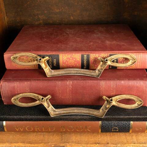 #46560 Vintage Brass Furniture Drawer Pull Handles image 6