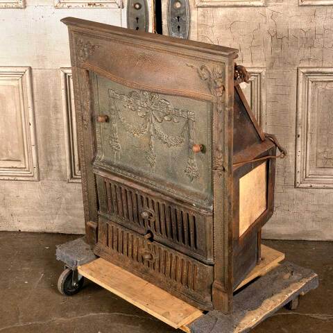 #46575 Antique Cast Iron Fireplace Insert & Surround image 2