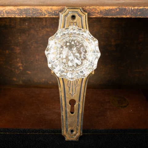 #46797 Antique Russell & Erwin Glass Doorknob Set image 2