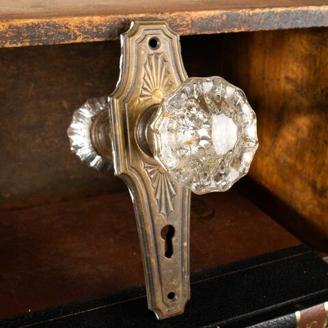 #46797 Antique Russell & Erwin Glass Doorknob Set image 4