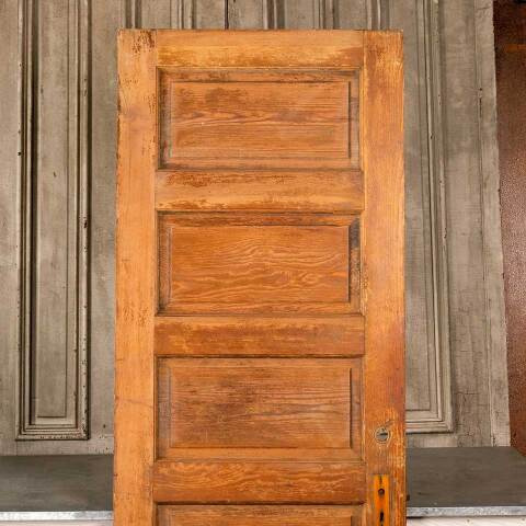 #46863 30x83 Antique 5 Panel Pine Interior Door image 5
