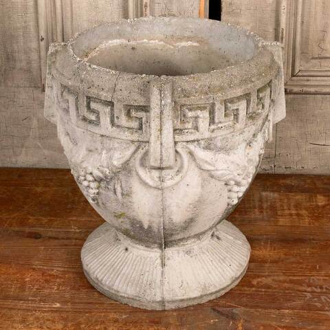 #47153 Vintage Cast Concrete Garden Planter Urn image 2