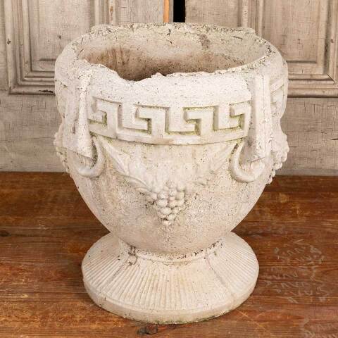 #47153 Vintage Cast Concrete Garden Planter Urn image 5