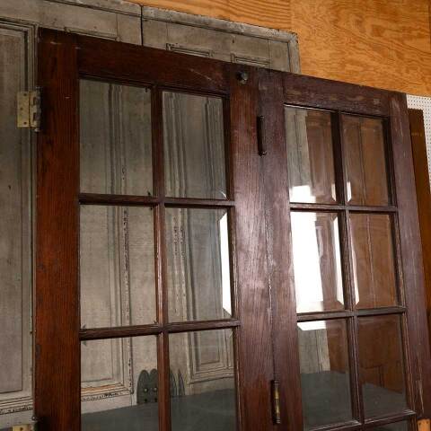 #47188 49x81 Antique Oak 10 Lite French Doors image 3