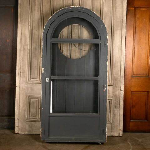 #47226 Antique Arched Top Wood Entry Door image 2