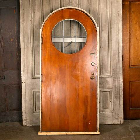 #47226 Antique Arched Top Wood Entry Door image 6