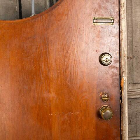 #47226 Antique Arched Top Wood Entry Door image 7