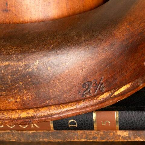 #47233 Antique Solid Wood 2 Piece Hat Form image 5