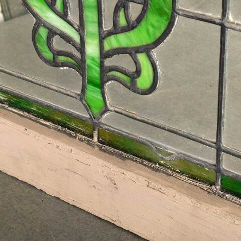 #47298 Salvaged Antique Stained Glass Tulip Window image 8