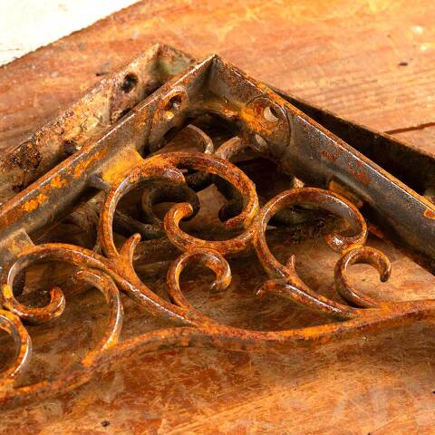 #47350 Antique Ornate Cast Iron Shelf Brackets image 7