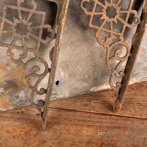 #47360 Antique Ornate Cast Iron Shelf Brackets image 6