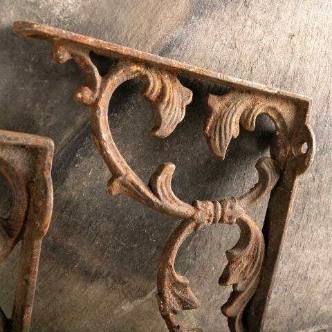 #47361 Antique Ornate Cast Iron Shelf Brackets image 5