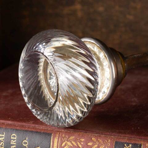 #47465 Antique Corbin Spiral Glass Doorknob Set image 6