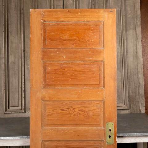 #47520 30x76 Antique 5 Panel Pine Interior Door image 2