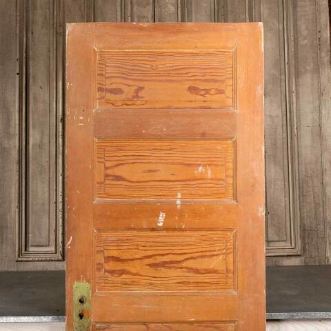 #47523 30x77 Antique 5 Panel Pine Interior Door image 2