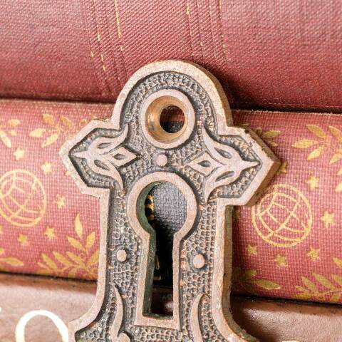 #47822 Antique Ornate Bronze Keyhole Escutcheon image 5