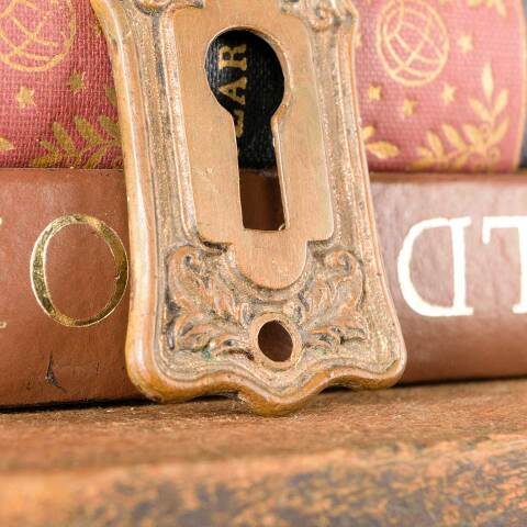 #47827 Antique Lockwood Door Keyhole Escutcheon image 4