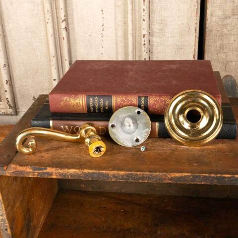 #47847 Salvaged Polished Brass Dummy Lever Handle image 5