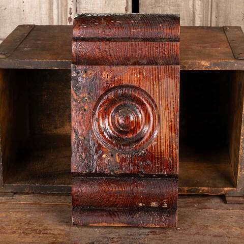 #47865 Salvaged Antique Wood Rosette Trim Block image 3