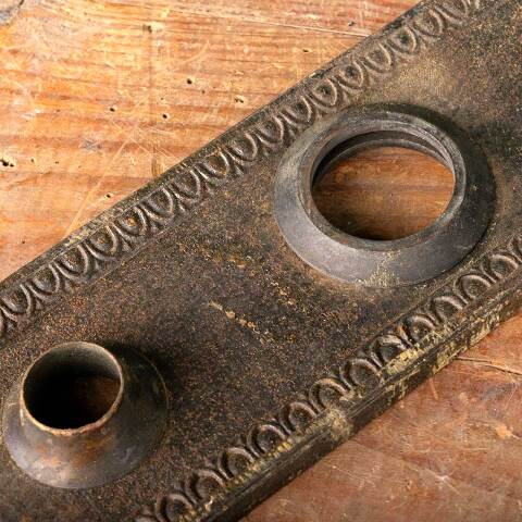 #47988 Antique Ohio Statehouse Doorknob Backplate image 6