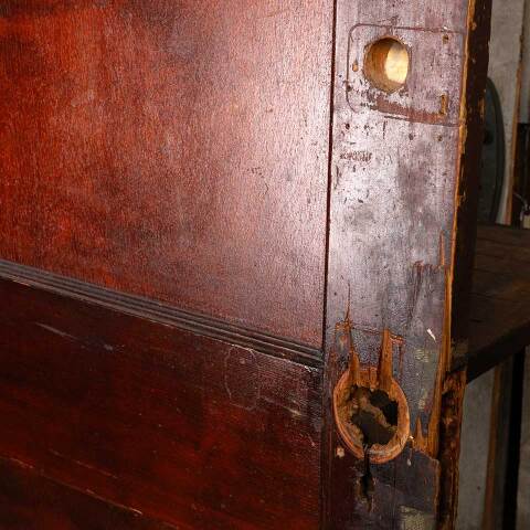 #48059 30x77 Antique 2 Panel Pine Interior Door image 4