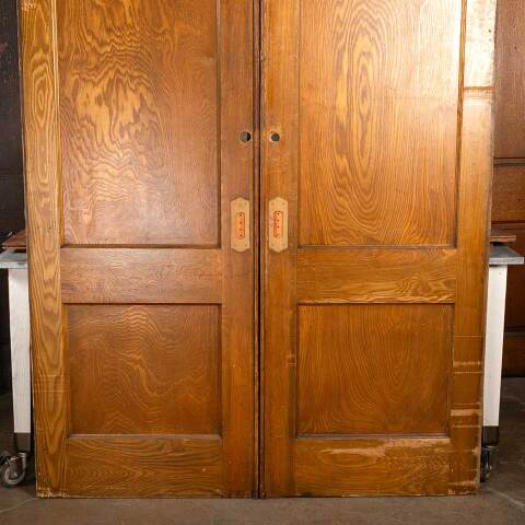 #48065 60x83 Antique Oak 2 Panel Pocket Doors image 8