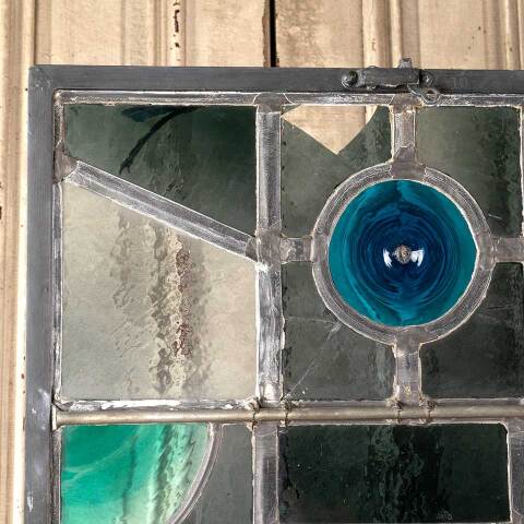 #48132 23x31 Vintage Stained Glass Window Panel image 6