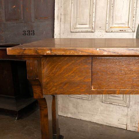 #48155 Antique Arts & Crafts Oak Church Altar Table image 6