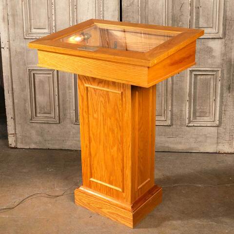 #48157 Salvaged Oak Podium Stand Display Case image 2