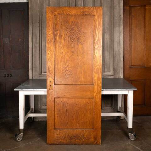 #48179 32x80 Antique 2 Panel Oak Interior Door image 4