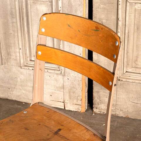 #48373 Vintage Wood & Metal Child's School Chair image 2